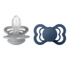 BIBS Supreme Silicone Cloud/Steel Blue 2 pak - Flera storlekar - Str. 2