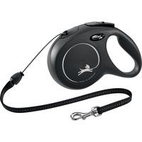 Flexi Hundkoppel New Classic lina S, 5 m, 12 kg - svart