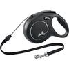 Flexi Hundkoppel New Classic lina M, 8 m, 20 kg - svart