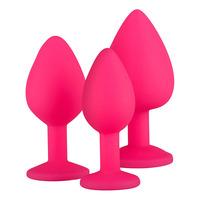 EasyToys Silicone Diamond Butt Plug Set