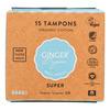Ginger Organic Tampon Super eko - 100% ekologisk mjuk bomull för bästa komfort - för kraftig blödning