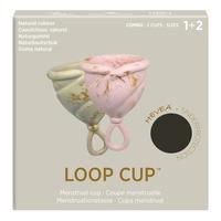 Hevea LOOP Menskopp size 1+2 Combo, Golden Blush & Golden Sand - 2 st