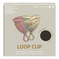 Hevea LOOP Menskopp size 2+3 Combo-Pack, Golden Sand & Golden Rosewood - 2 st