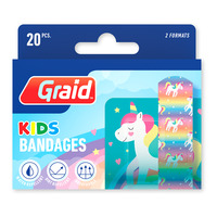 Graid Printed Plåster Kids Unicorn - 20 st
