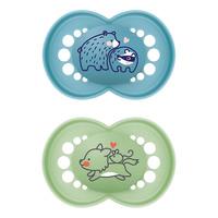 MAM Original Naturgummi Napp Blå/Grön 16-36 mån. - 2 st