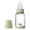 BIBS Glass Baby Bottle Round Silicone 120 ml Slow Flow Sage - 1 st
