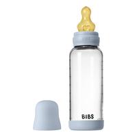 BIBS Glass Baby Bottle Round Latex 240 ml Medium Flow Baby Blue - 1 st