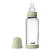 BIBS Glass Baby Bottle Round Silicone 240 ml Medium Flow Sage - 1 st
