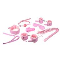 Baseks Pink Fluffy Bondageset för Nybörjare