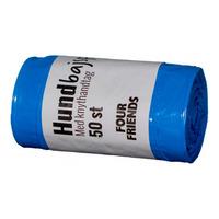 FourFriends hundpåsar med handtag blå - 50 st