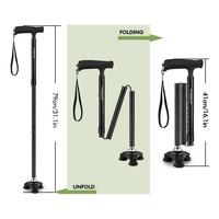 Nygaard Tønder Ihopfällbar Trefotskäpp Svart - 1 st